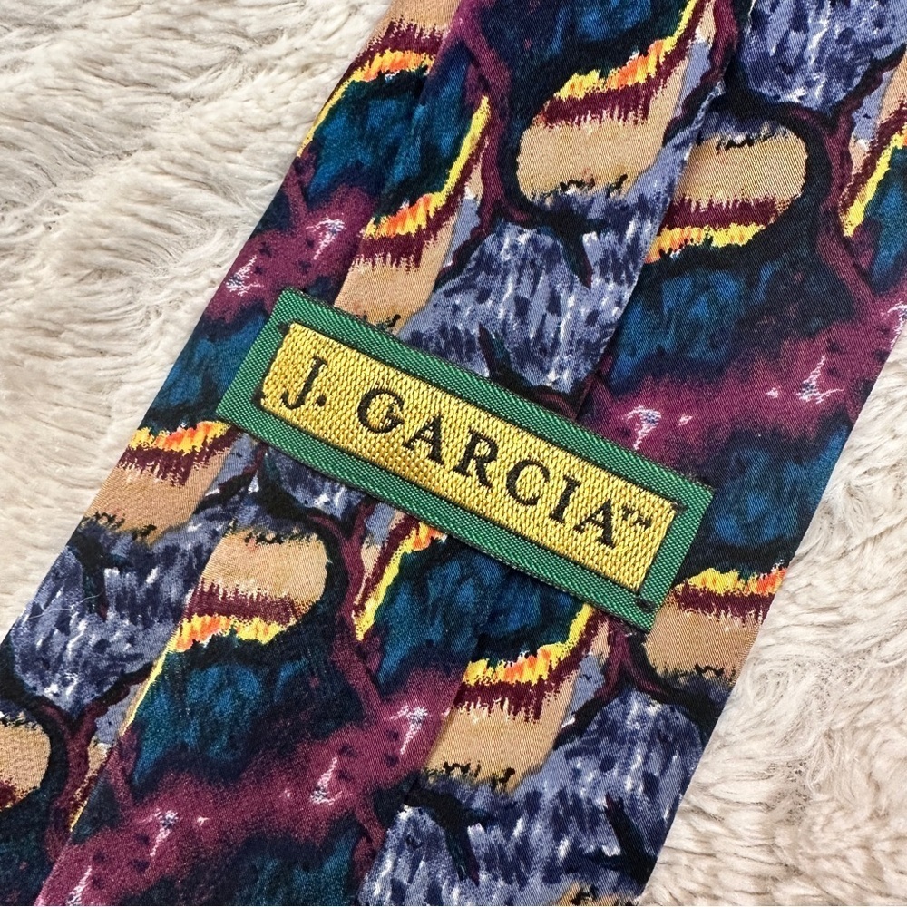 J. Garcia 100% Silk Tie with Blue and Purple Hues, EUC! Like New